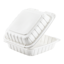 Karat Earth 8" x 8" Mineral Filled PP Hinged Container, 1 compartment, White - 200 pcs