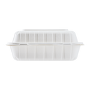 Karat Earth 8" x 8" Mineral Filled PP Hinged Container, 3 compartments, White - 200 pcs