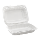 Karat Earth 9" x 6" Mineral Filled PP Hinged Container, 1 compartment, White - 250 pcs