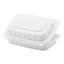 Karat Earth 9" x 6" Mineral Filled PP Hinged Container, 1 compartment, White - 250 pcs