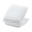 Karat Earth 9" x 9" Mineral Filled PP Hinged Container, 1 compartment, White - 120 pcs