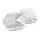 Karat Earth 9" x 9" Mineral Filled PP Hinged Container, 1 compartment, White - 120 pcs