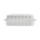 Karat Earth 9" x 9" Mineral Filled PP Hinged Container, 3 compartments, White - 120 pcs