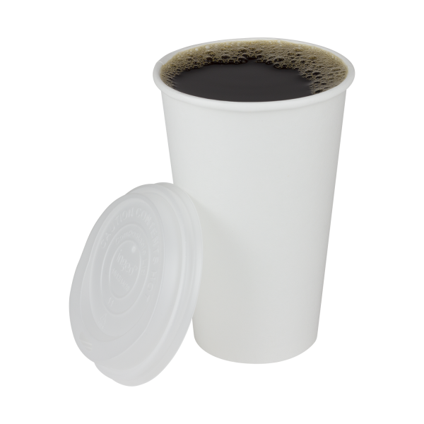 Karat Earth 16oz Eco-Friendly Paper Hot Cups (90mm), White - 1,000 pcs