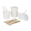 Karat Earth 8oz Eco-Friendly Paper Food Containers (90.8mm), White - 1,000 pcs