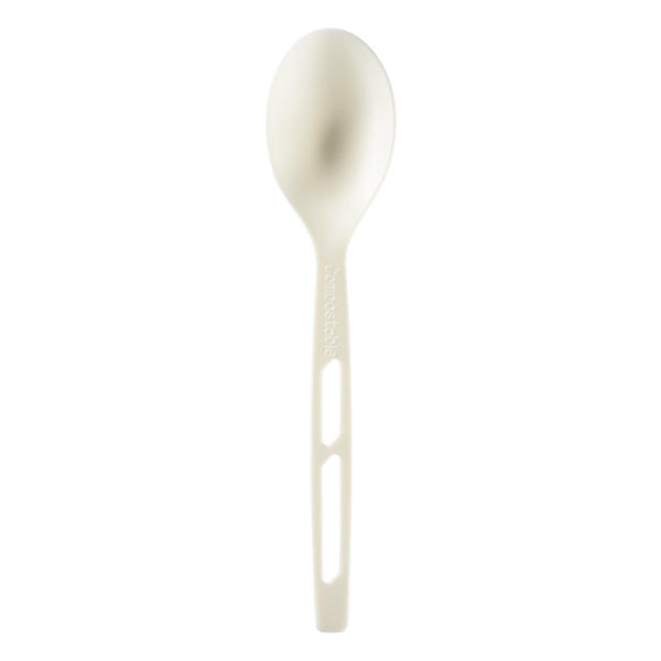 Karat Earth Heavy Weight CPLA Compostable Tea Spoon Wrapped, White - 750 pcs