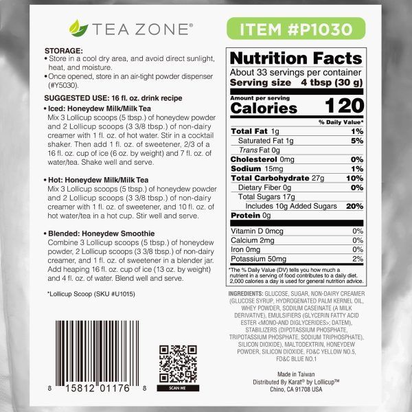 Tea Zone Honeydew Powder - Bag (2.2 lbs)