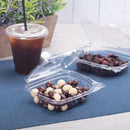 Karat 8 oz PET Plastic Tamper Resistant Hinged Deli Container with Lid - 200 sets