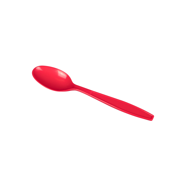Karat PP Plastic Extra Heavy Weight Tea Spoons, Red - 1,000 pcs